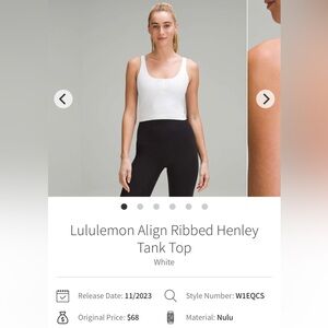 Lululemon Align Ribbed Henley Tank Top